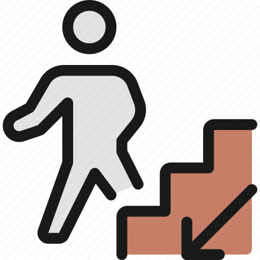 Stairs, person, descend icon - Download on Iconfinder
