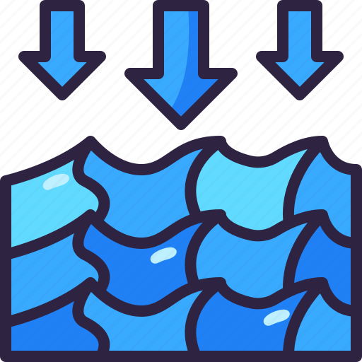 Low, tide, down, arrow, level, ocean, weather icon - Download on Iconfinder