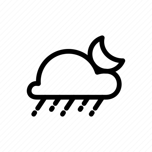 Cloud, night, rain, raindrops, rainfall, shower icon - Download on Iconfinder