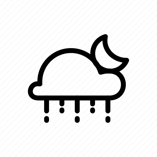 Cloud, drizzle, night, rainy, shower, sprinkling icon - Download on Iconfinder