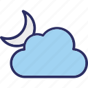 cloud, crescent, moon, moon star, night climate, cloud vector, cloud icon
