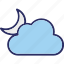 cloud, crescent, moon, moon star, night climate, cloud vector, cloud icon 