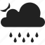clouds, cloudy night, moon, night raining, raining, clouds vector, clouds icon 