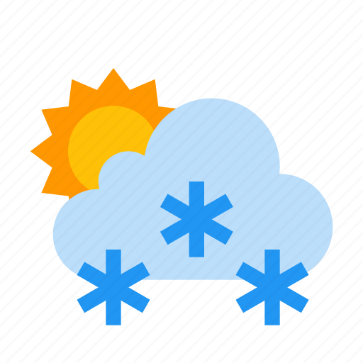 Snowing, sunny, cloud, snow, sun icon - Download on Iconfinder