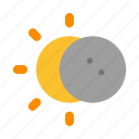 eclipse, moon, sun, lunar, partial