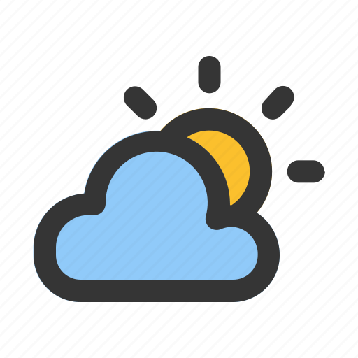 Partly, cloudy, sun, cloud, sky, weather icon - Download on Iconfinder