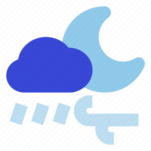 Night, windy, shower icon - Download on Iconfinder