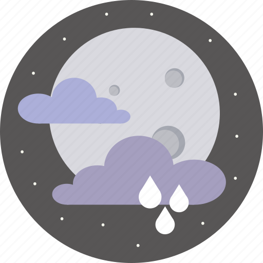 Clouds, moon, rain, weather, forecast, night icon - Download on Iconfinder
