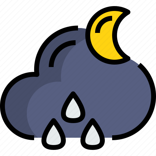 Cloud, night, rainy, season, weather icon - Download on Iconfinder