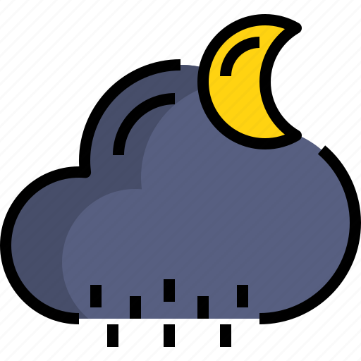 Cloud, night, rainy, season, weather icon - Download on Iconfinder
