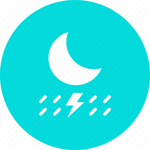 Forecast, lightning, moon, night, rain, rainfall, thunder icon - Download on Iconfinder
