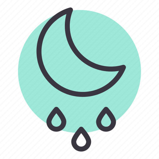 Drizzle, forecast, moon, night, rain, rainfall, weather icon - Download on Iconfinder