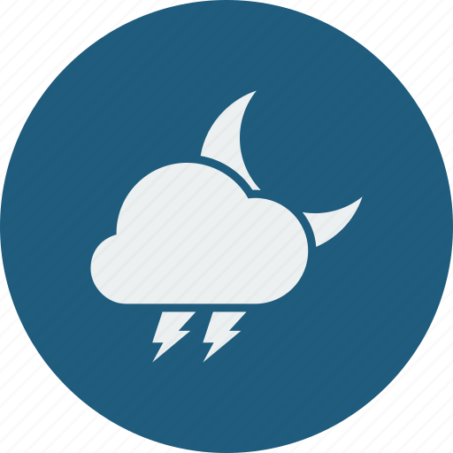 Night, lightning, weather, cloud, moon, cloudy, forecast icon - Download on Iconfinder