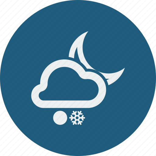 Weather, forecast, cloudy, moon, clouds, snow, cloud icon - Download on Iconfinder