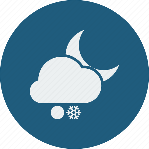 Weather, forecast, cloudy, moon, snowball, snowfall, night icon - Download on Iconfinder