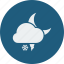 hailstones, snowfall, night, weather, forecast, cloudy, moon, clouds, cloud