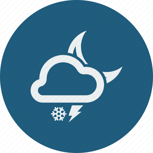 Weather, moon, cloud, forecast, night, snowfall, lightning icon - Download on Iconfinder