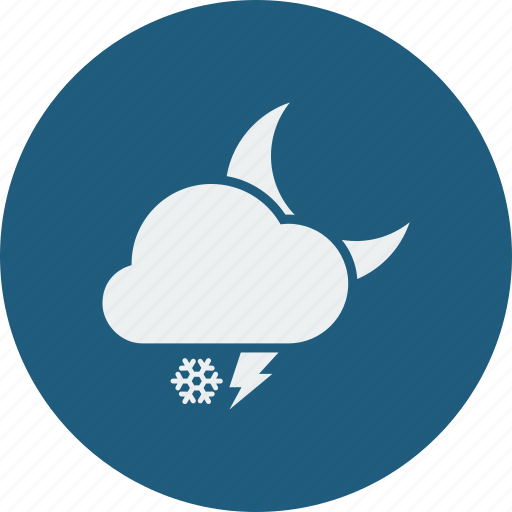 Night, snowfall, lightning icon - Download on Iconfinder