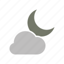 cloudy, night, weather, cloud, forecast, moon