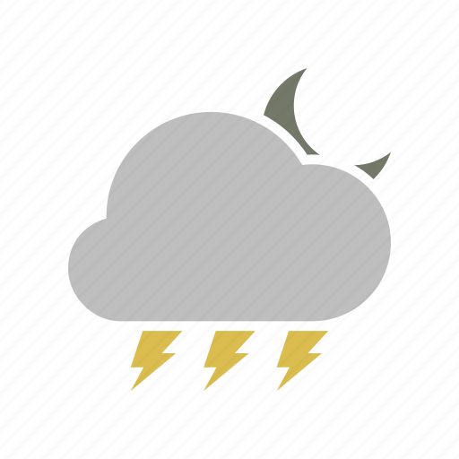 Night, lightning, power, energy, cloudy, forecast, weather icon - Download on Iconfinder