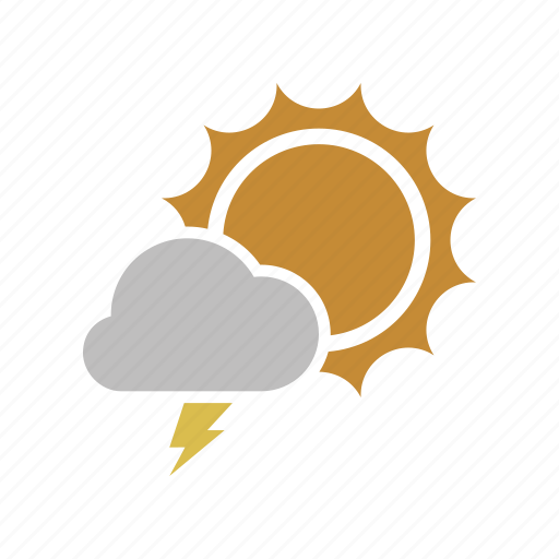 Sunny, lightning, power, electric, cloudy, forecast, sun icon - Download on Iconfinder
