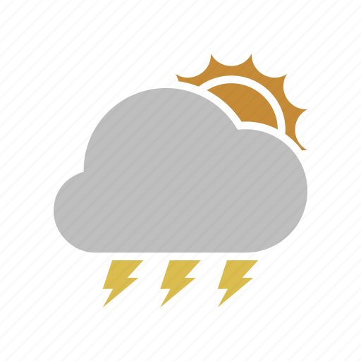 Sunny, lightning, sun, weather, cloud, power, electric icon - Download on Iconfinder