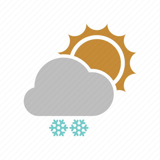 Sunny, snowfall, winter, sun, snow, cloudy, forecast icon - Download on Iconfinder