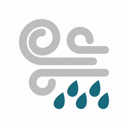 Weather, wind, rain, forecast, rainy, windy icon - Download on Iconfinder