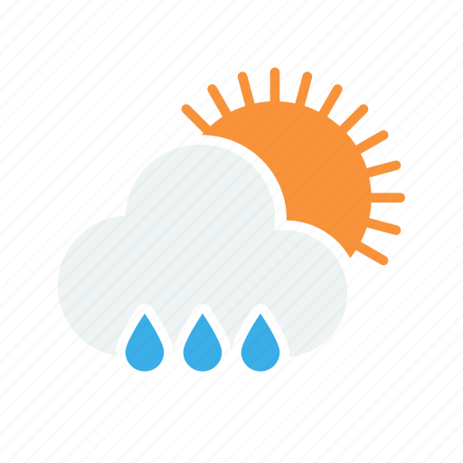 Cloudy, partly, rainfall, rainy, sunny, weather icon - Download on Iconfinder