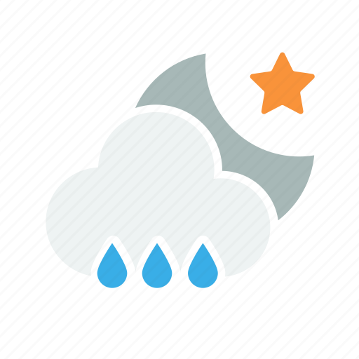 Cloudy, moonlit, night, rainfall, rainy, weather icon - Download on Iconfinder