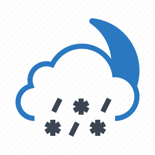 Cloud, moon, raining, snowfalling, weather icon - Download on Iconfinder