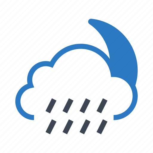 Climate, cloud, moon, raining, weather icon - Download on Iconfinder