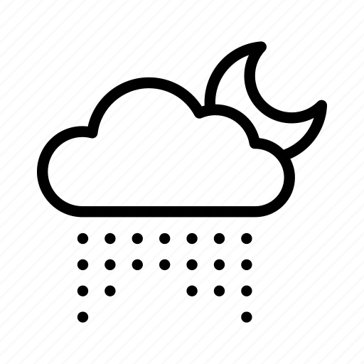 Cloud, forecast, moon, rain, rainy, snow, weather icon - Download on Iconfinder
