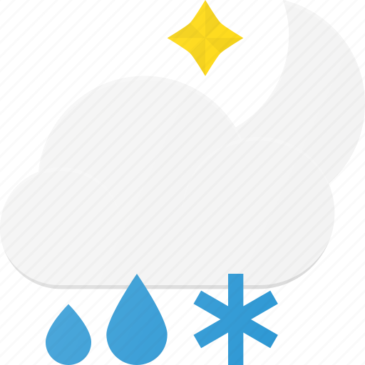 Cloud, forcast, night, rain, snow, weather icon - Download on Iconfinder