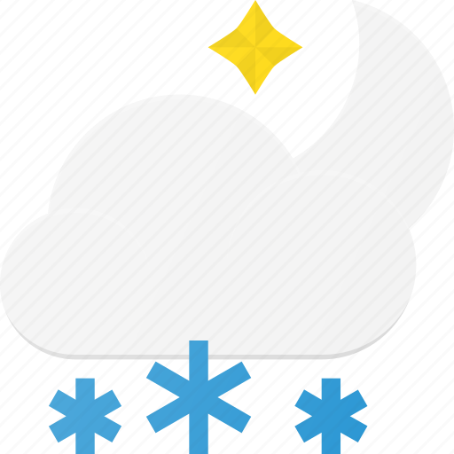 Forcast, night, snow, snowing, snowy, weather icon - Download on Iconfinder