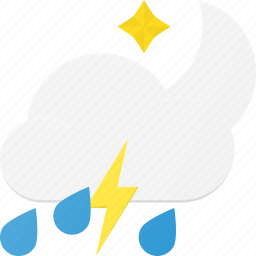 Forcast, night, rain, storm, thunder, weather icon - Download on Iconfinder