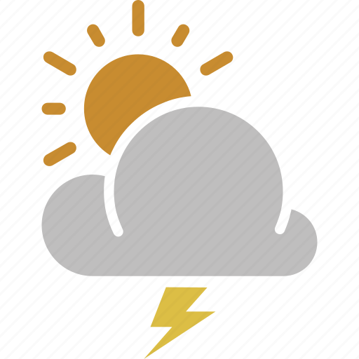 Weather, sunny, thunderstorm, sun, forecast, lightning icon - Download on Iconfinder