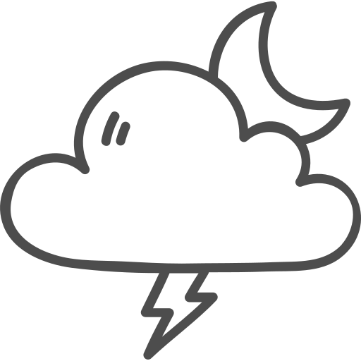 Bolt, cloud, forecast, lightning, moon, night, storm icon - Free download