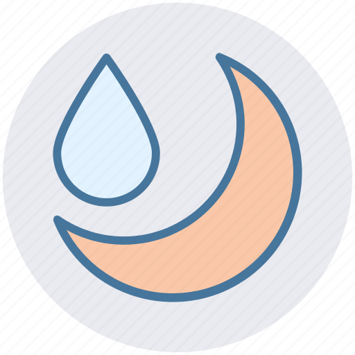 Cool, moon, night, rain, rainy, weather icon - Download on Iconfinder