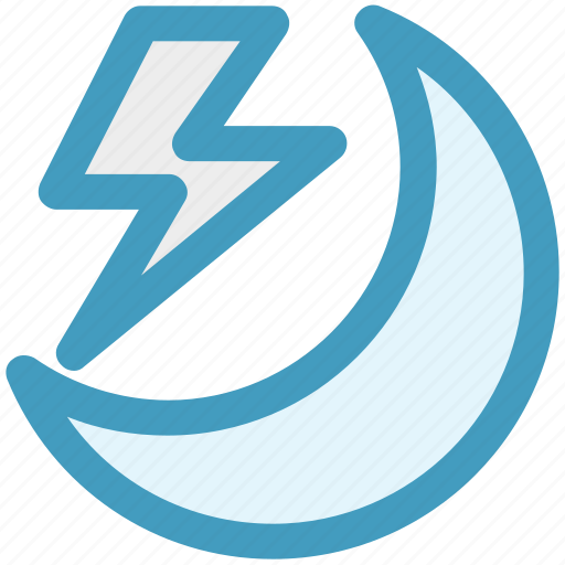 Forecast, lightning, moon, storm, thunder, weather icon - Download on Iconfinder