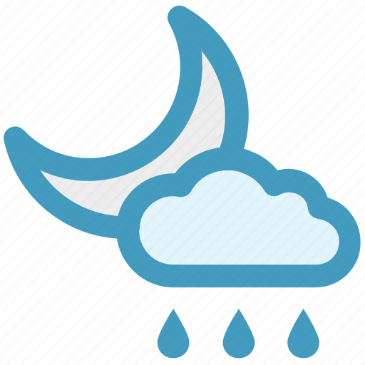 Cloud, moon, night, rain, rainy, weather icon - Download on Iconfinder