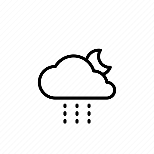 Weather, cloud, cloudy, forecast, moon, night, rain icon - Download on Iconfinder