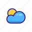 cloud, cloudy, day, forecast, sun, weather, weather icon 