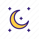 forecast, moon, night, star, weather, weather icon