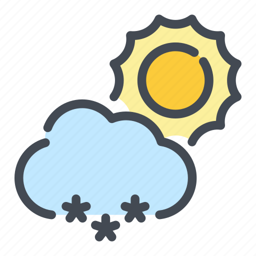 Cloud, snow, snowflake, sun, weather icon - Download on Iconfinder