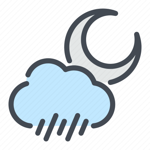 Cloud, moon, rain, rainy, weather icon - Download on Iconfinder