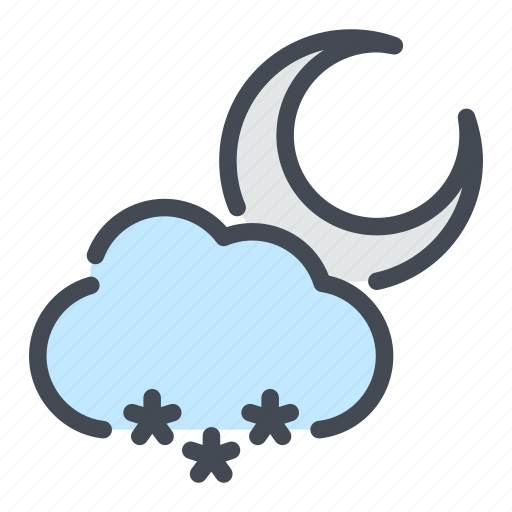 Cloud, moon, snow, weather icon - Download on Iconfinder