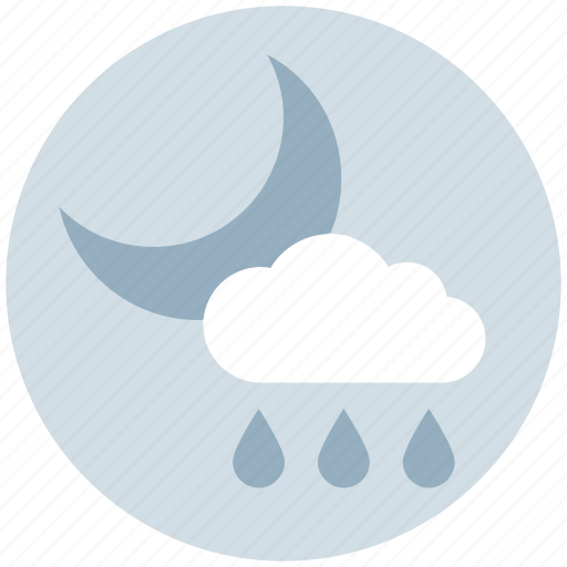 Cloud, moon, night, rain, rainy, weather icon - Download on Iconfinder
