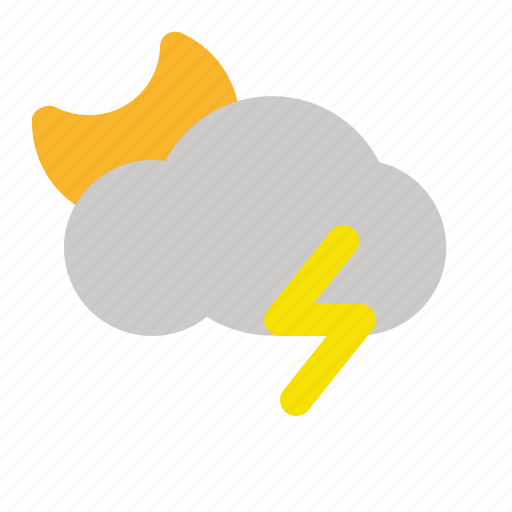 Apps, cloud, cloudy, moon, thunder, weather icon - Download on Iconfinder