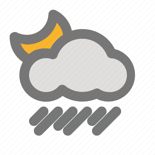 Cloud, cloudy, moon, rain, rainfall, weather icon - Download on Iconfinder